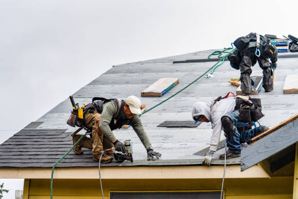 Professional Gutter Installation technician working in Mount Morris, NY